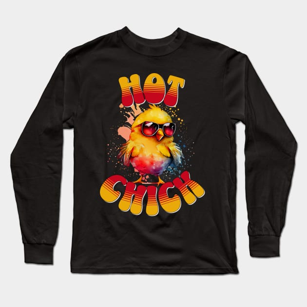 Hot Chick - Silly Chicken Long Sleeve T-Shirt by RockReflections